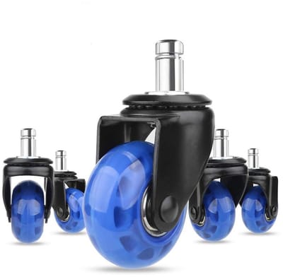 Stoelzwenkwielen - Verstevigde wielen - Meubels verplaatsen - Veilig voor vloeren - 5 cm - Blauw