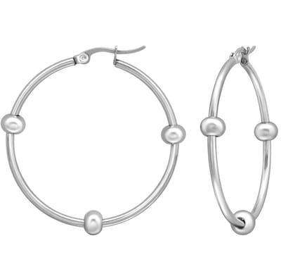CS Joy - Oorringen 40 mm - Chirurgisch staal - Franse sluiting - balletjes