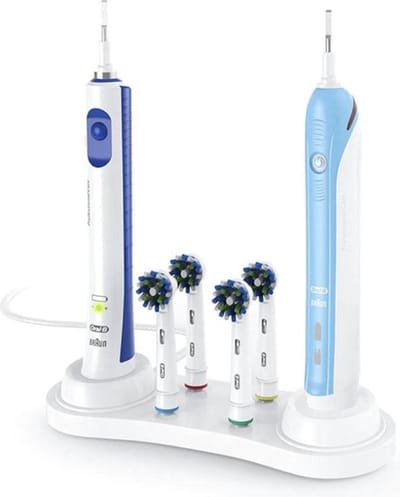 Jumada's - Tandenborstelhouder - Ideaal voor Oral B Tandenborstel & 4 Opzetborstels - Inclusief Opbergunit