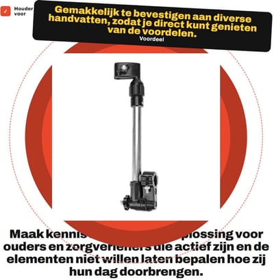 Dailygoods- Parapluhouder Hoogwaardige Roestvrij Stalen Beugel - Telescopische Polsysteem - Geschikt voor Fiets/Stoel/Wagen - Verstelbare Hoek - Stevige Constructie