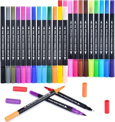 24 Kleuren Acrylmarkers voor Stenen, Watervaste Acryl Markers voor Schilderen, Creatieve Markers voor Kinderen en Doe-Het-Zelf Projecten