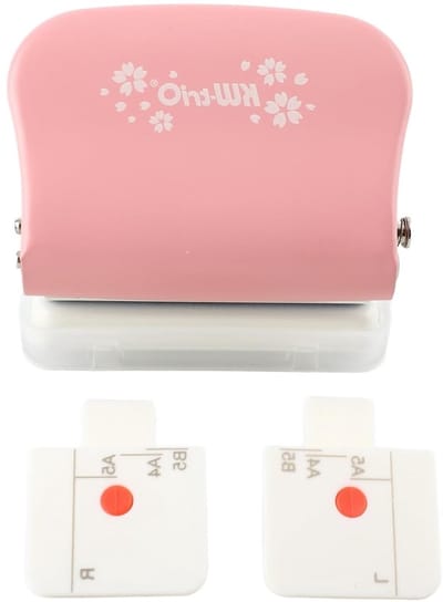 Handmatige perforator voor papier, 99 gaten voor B5, 26 gaten voor A4, 30 gaten voor A5, roze kleur
