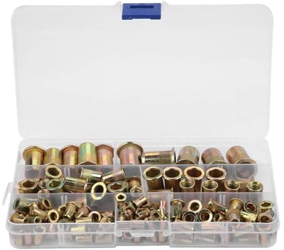 Rivet Nuts set van 150 stuks in verschillende maten M3/M4/M5/M6/M8/M10/M12 van koolstofstaal voor stevige bevestigingen en montagewerkzaamheden