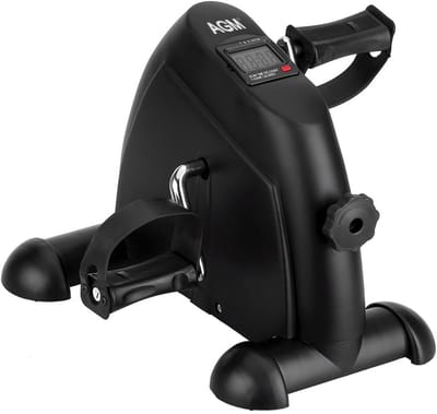 AGM Stoelfiets D01.1 - Bureaufiets - Deskbike - Fietstrainer - Mobiliteitstrainer - Instelbare weerstand - Hometrainer - Met LCD scherm - Fitness - Zwart