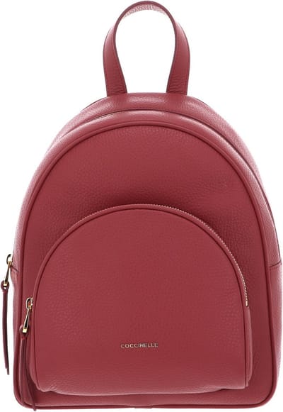 COCCINELLE Leren Vrije tijd rugzak Rugzak Coccinelle Gleen Handback Grained Leather Pot Lichtrood