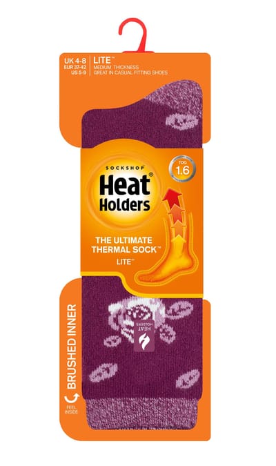 Heat Holders Lite - Geïsoleerde thermo damessokken - Purple Magenta (Rome)