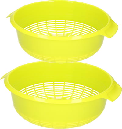 Plasticforte kunststof keuken vergieten - combi set - groen - 27 x 10 cm en 23 x 9 cm