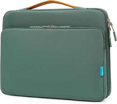 Waterbestendige laptophoes met handvat voor 15-16 inch laptops - Groene draagtas met extra vakken