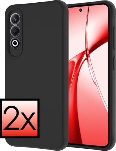 Hoesje - 2 Stuks - Geschikt voor OnePlus Nord CE4 - Sterk & Shockproof - Case Siliconen - Back Cover - Telefoon Hoes - Zwart