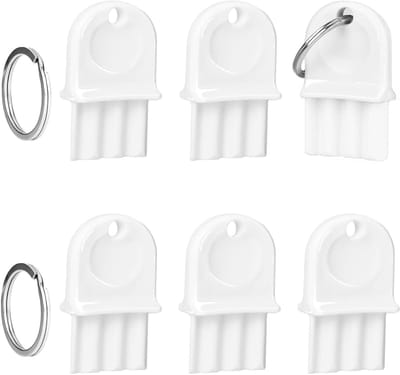 Papieren Handdoek Dispenser Sleutel - Toiletrol Sleutel - Dispensers Ontgrendelen - Universeel Wafelpatroon - 6 Stuks - Wit