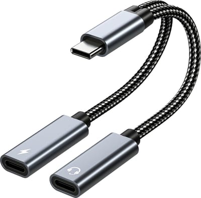 MMOBIEL Dubbele USB-C Splitter Hoofdtelefoon en Oplaad Adapter - 32 Bit / 60W 2-in-1 Splitter USB-C naar USB-C Mic Audio Adapter met Snel Opladen