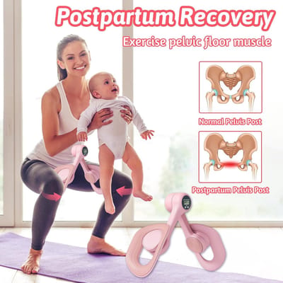 Bekkenbodemtrainer Vrouwen - Dij Trainer - Thuis Fitness - 360 Graden Rotatie - 21x12x11 cm - Roze