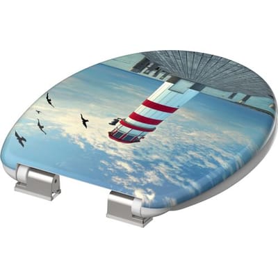 SCHÜTTE WC-Bril 82149 LIGHTHOUSE - Duroplast - Soft Close - Verchroomde Scharnieren - Decor - 1-zijdige Print