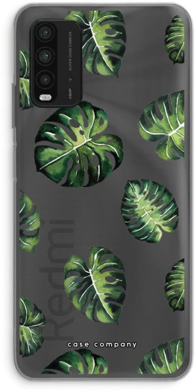 Case Company® - Hoesje geschikt voor Xiaomi Redmi 9T hoesje - Tropische bladeren - Soft Cover Telefoonhoesje - Bescherming aan alle Kanten en Schermrand