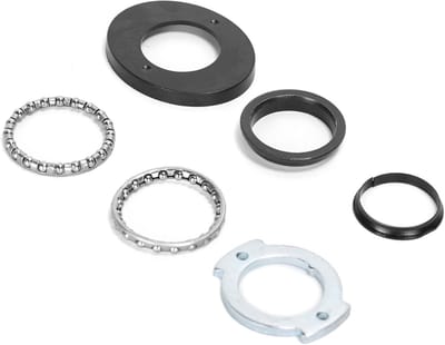 SnelShoppen - 6 Stuks Stuurkogellagers Voorvork Shell Set Compatibel met Elektrische Scooter - Kogellagers, Kunststof en Metalen Ringen, Zwart en Zilv
