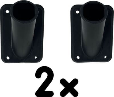 Synx Tools Vlaggenstokhouder set van 2 Zwart Kunststof - vlaggenstokhouder - vlaggenstok - nederlandse vlag - vlaggen - vlaggenmast