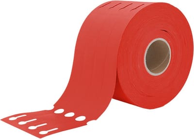 CombiCraft Sleufetiketten Rood 250x25mm voor Thermo Transfer Printers - Rol van 1500 stuks