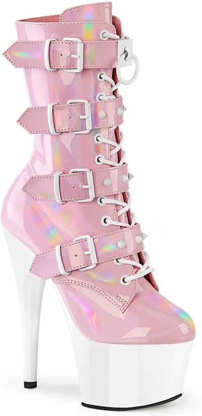 Pleaser - ADORE-1046TT Plateau Laarzen, Paaldans schoenen - US 6 - 36 Shoes - Roze