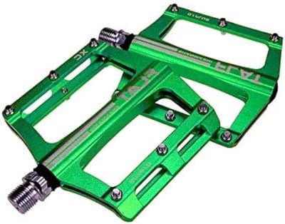 Fietspedalen Aluminium - MTB Pedalen - Veilig Fietsen - Antislip Nagels - 100 x 98 mm - Groen