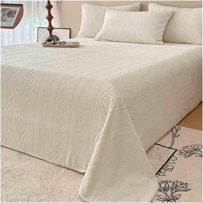 Fluwelen plat laken - Zacht bovenlaken - Warm slapen - Baby fleece stof - 160 x 230 cm - Wit