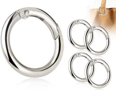 Dailygoods- Karabijnhaak Set van 4 - Ronde Karabijnhaken - Zinklegering Haken - Sleutelhanger Accessoires - Betrouwbare Keuze - Comfortabele Winkelervaring - Haak