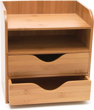 Bureau Organizer - Opberger - Kantoor Organiseren - Vier Lagen - 20x13x21 cm - Bamboe