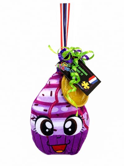 Avondvierdaagse Wandelvierdaagse Omhangcadeau - Stoere Cupcake met Gouden Medaille