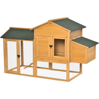 4goodz Pawhut kippenhok met uitloop en nestkast hout 168x75x103 cm