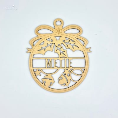 [Nice Little Things] - Maxi Kerst Ornament - Met naam - Esdoorn - Belletjes