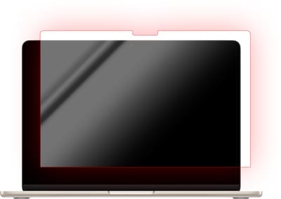 Bodyguardz Red Light Converter screenprotector MacBook Air 13 (M5) – Behoudt levendige, nauwkeurige schermkleuren – Ultradunne, rand-tot-rand bescherming – Schadelijke blauwe lichtopbrengst: -47% - Transparant
