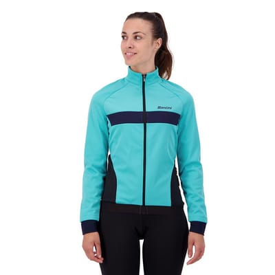 Santini Fietsjack Winter Dames Aqua Blauw - Coral Bengal Winter Jacket For Women Acqua Blue - M