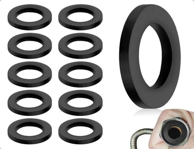 Dailygoods- Afdichtingsringen Set van 10 - Rubber - Platte Sluitringen - Doucheslangaansluiting - Waterkraan - 19 x 2 mm - Duurzaam en Elastisch - Onderlegschijven