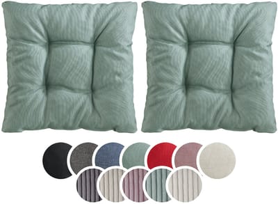 sleepling stoelkussen, 38 x 38 cm, set van 2, zachte bekledingsstof, zitkussen in turquoise