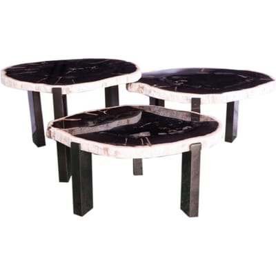 PTMD - Salontafel Rudi - Grijs - 50x60x43cm - Set van 3