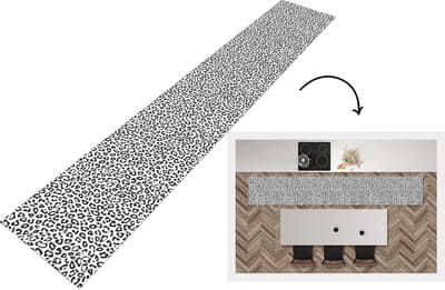 Keukenloper - Loper keuken - Design - Panterprint - Zwart - Wit - Patronen - 300x50 cm - Keukenloper vinyl