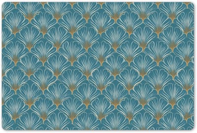 Placemats 45x30 cm - Placemat kunststof - 1 stuk - Symmetrisch - Patroon - Blauw - Borden onderleggers - Decoratie voor op tafel - Keuken tafeldecoratie accessoires - Vinyl onderlegger - Tafelversiering