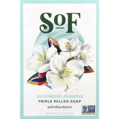 SoF, Blooming Jasmine, French Oval Soap with Organic Shea Butter, 6 oz (170 g)