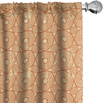 ABAKUHAUS Art Nouveau gordijnen – 2×75×225 cm – microvezel, halfdonker – bleekgeel, vermiljoen