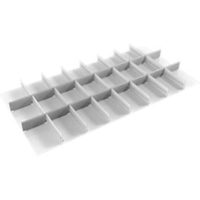 Inzet voor schuifladen Treston, 7 onderverdelers & 16 middenplaten, B 1300 mm, voor serie 130 met H 750 mm