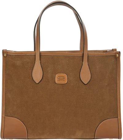 BRIC'S Schoudertas Laptoptas met laptopvak Life Opera Bag Camel Bruine