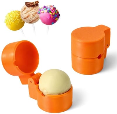 Set van 1 ronde cakepopvormen - Pop-vorm voor taarten - Bakvormen - 3D-geprinte bolvormige cakepopuitsteker en - duwer, bakaccessoires voor thuisbakken, verjaardagsfeestjes en bruiloftsdesserts