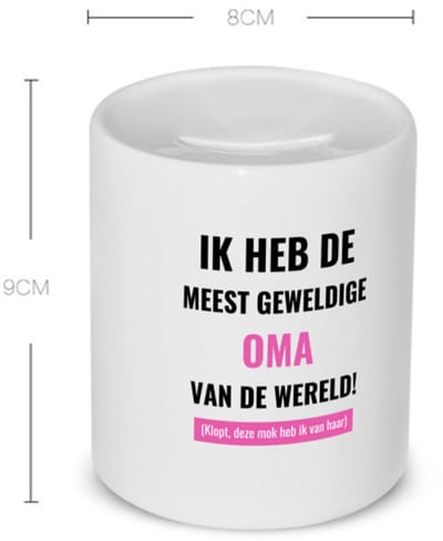 Akyol - ik heb de meest geweldige oma van wereld (klopt, deze mok heb ik van haar) Spaarpot - Oma - de meest geweldigste oma - verjaardagscadeau - verjaardag - cadeau - cadeautje voor oma - oma artikelen - kado - geschenk - gift - 350 ML inhoud