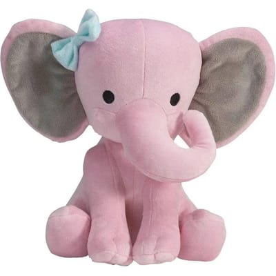 25cm Grijs Roze Olifant Pluche Speelgoed Zacht Kawaii Slaapkussen Pop Comfortabel Kalmerend Dier Gevuld Pluche voor Kinderen Peuter Cadeau roze
