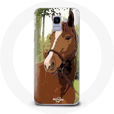 Hoesje voor Samsung Galaxy A8 2018 Quarter Horse Bruin paardenras bruin