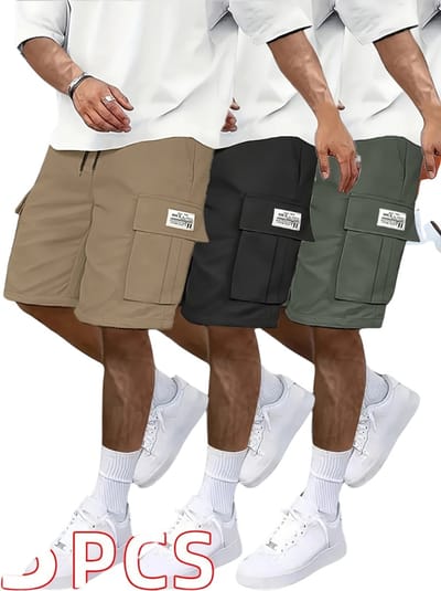 Livano Korte Broek Heren - Cargobroek - Spijkerbroek - met Zakken - Volwassenen - Jongens - Shorts - 3 Pcs - Gemengd - Maat XXS