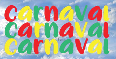 Hip met Pit Creaties Raamstickers Carnaval 3x - 57x9cm - Rood Geel Groen -Vinyl - Spiegelbeeld Mogelijk - Eenmalig Gebruik