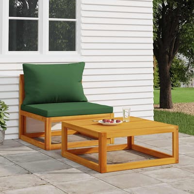 vidaXL - 2-delige - Loungeset - met - kussens - massief - acaciahout