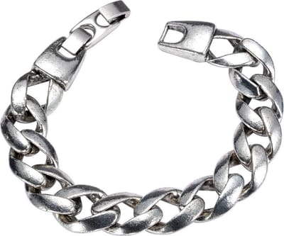Behave Armband zilverkleur met gourmet schakels unisex
