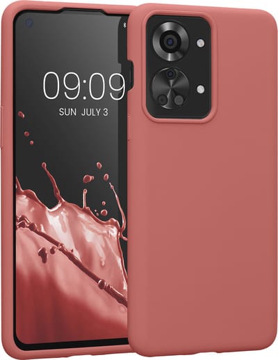 kwmobile telefoonhoesje geschikt voor OnePlus Nord 2T 5G - Hoesje met siliconen coating - Smartphone case in winter roze