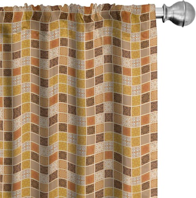 ABAKUHAUS Voorhangen – 2x75x245 cm – Microfaser – Camel Multicolor